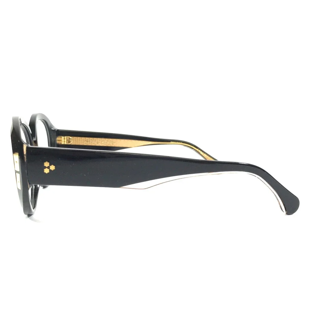 Alfred Kerbs Eyeglasses Frames AURORA BK Shiny Black Gold Round 54-19-142